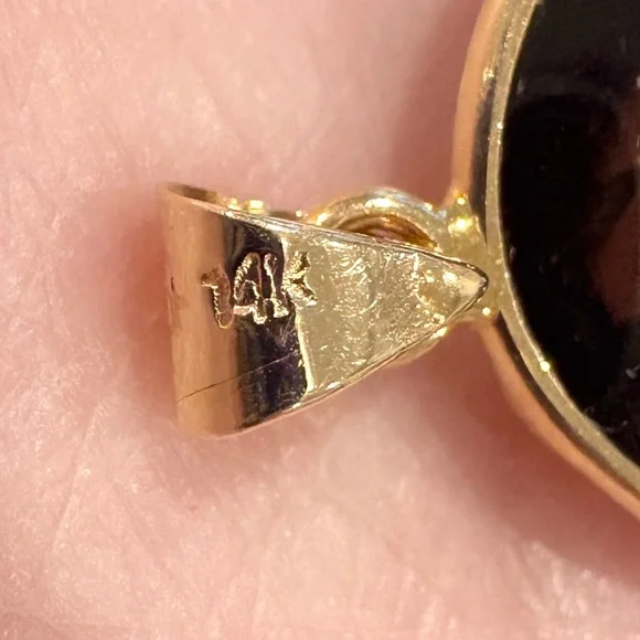 Vintage 14K Panda Smoky Quartz Pendant - Picture 10 of 10